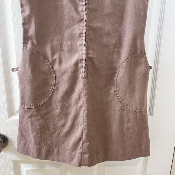 Vintage Girl Scouts Brownie Uniform Jumper Dress Front Zipper Girls Size 12 - Picture 3 of 14